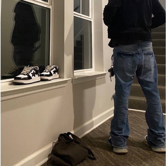 COSTOM FLARE WIDE LEG BLUE JEANS - Picture 3 of 4